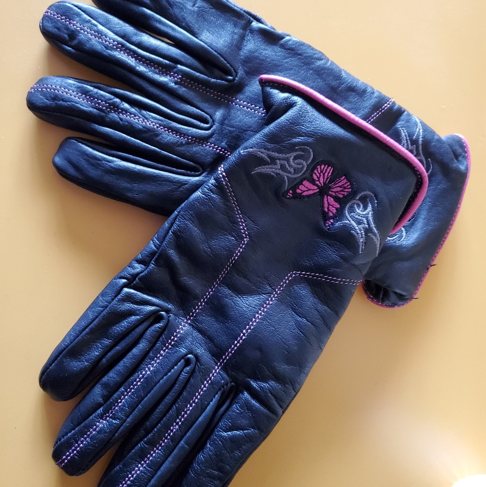 Womens leather Motorcycle gloves